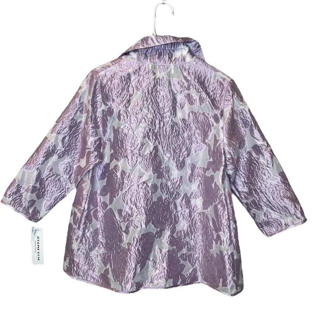 NWT Caroline Rose Lavender Floral Rose Devore Jacket Size Small - Picture 3 of 9